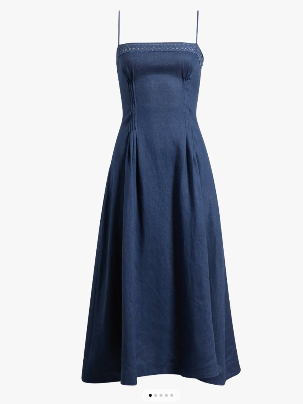 Women's Muted Navy Pomona Sleeveless Linen Midi Dress